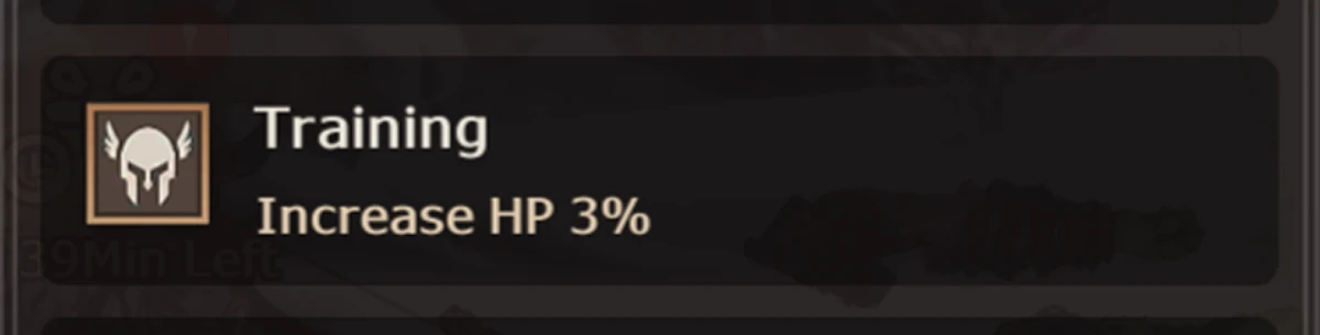 Lost Sword training system passive stats screen