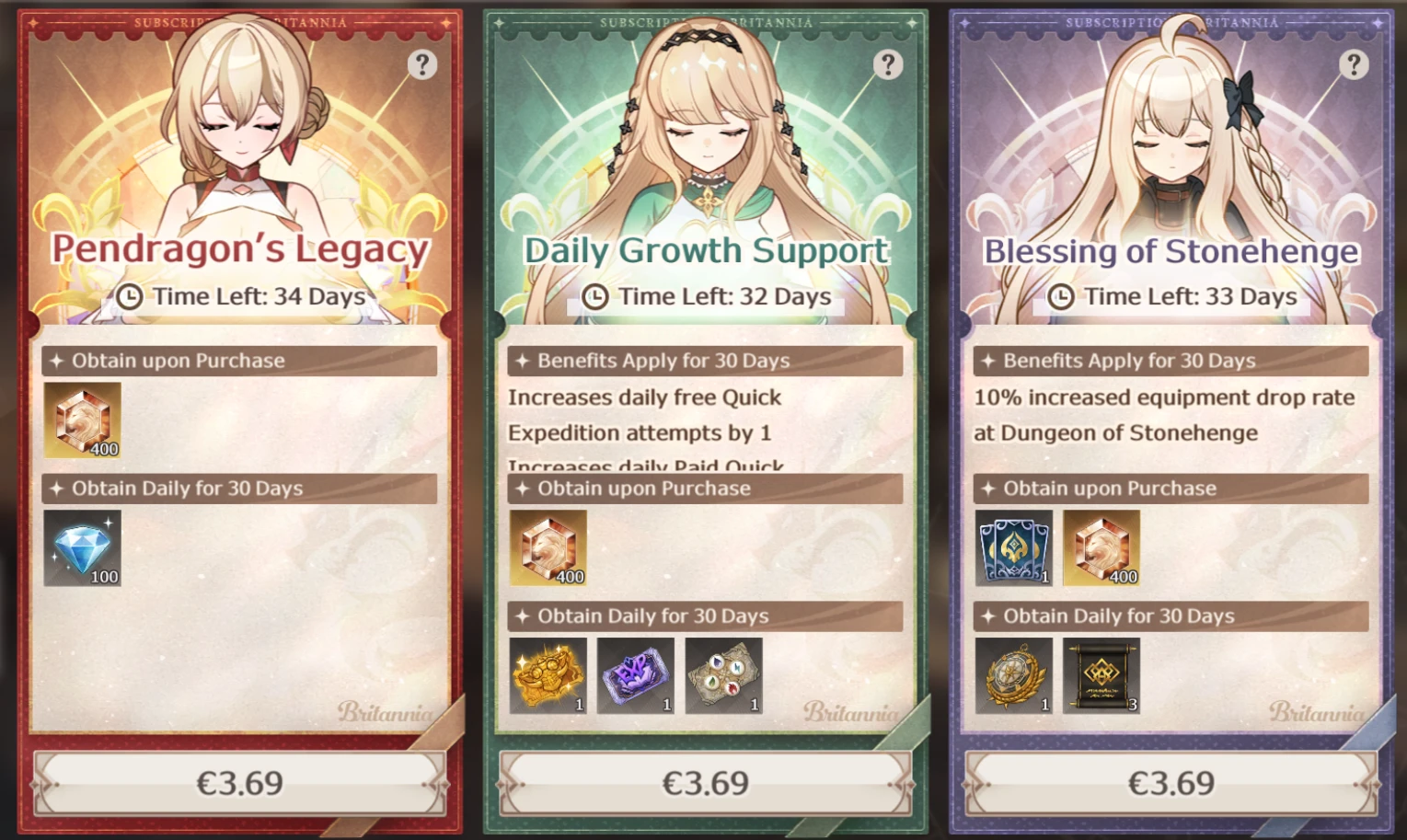Lost Sword monthly-cards