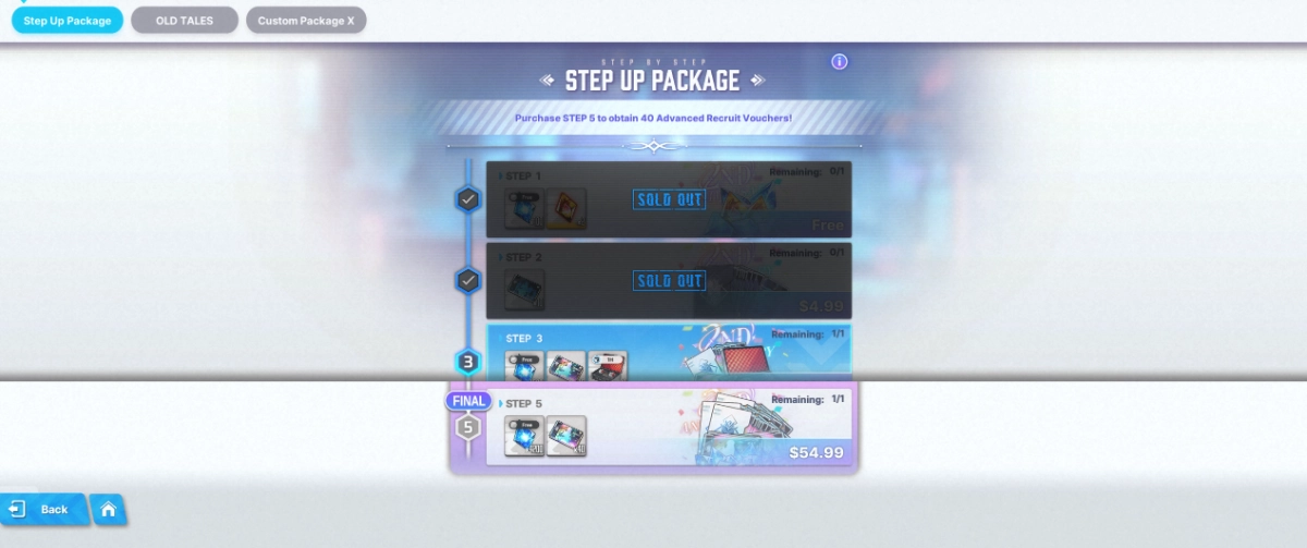 NIKKE Step-up packages