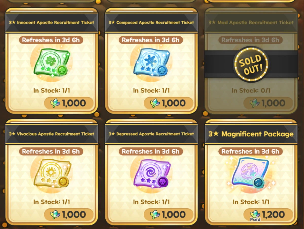 Trickcal revive shop monthly cards