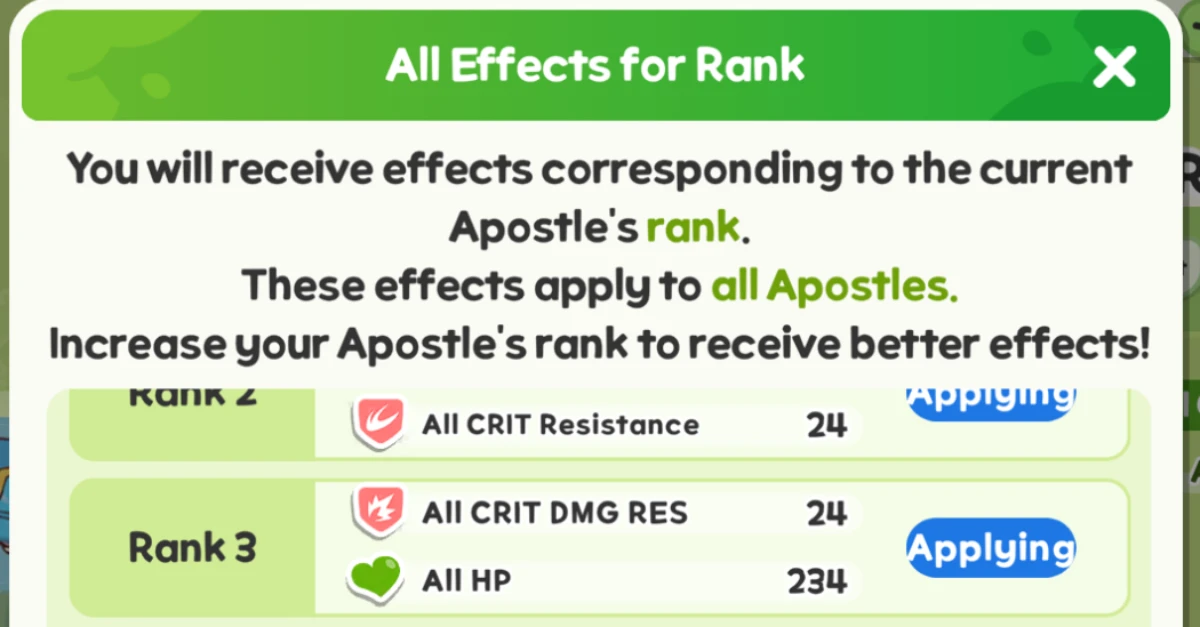 Trickcal gear global stats