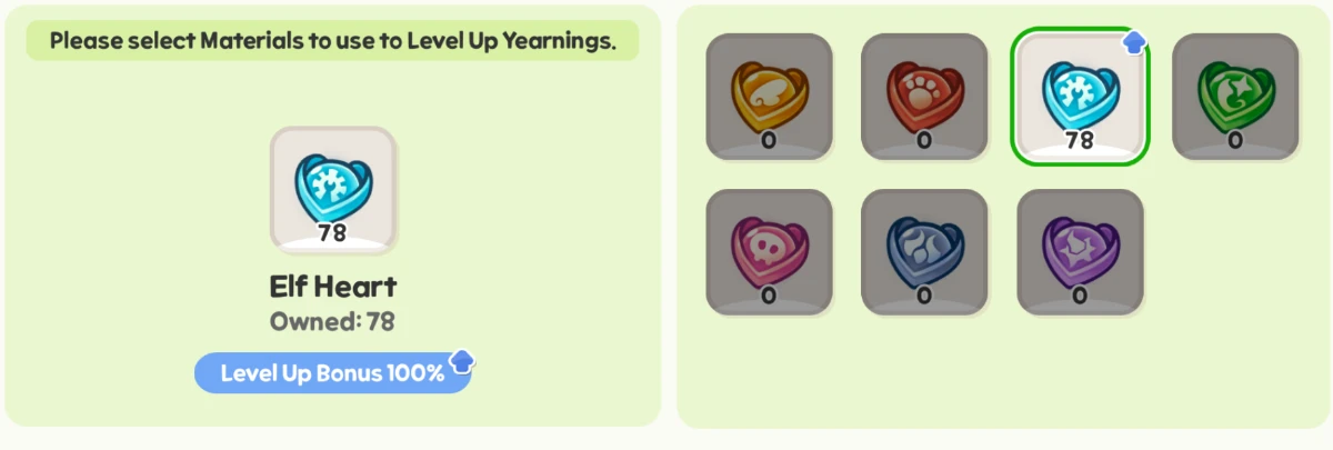 Trickcal yearning level up screen